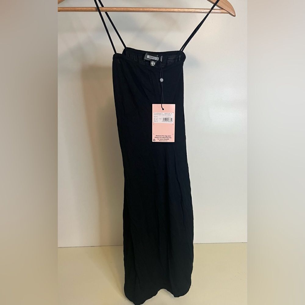 NWT Missguided ruched bust cami dress size 4 black
